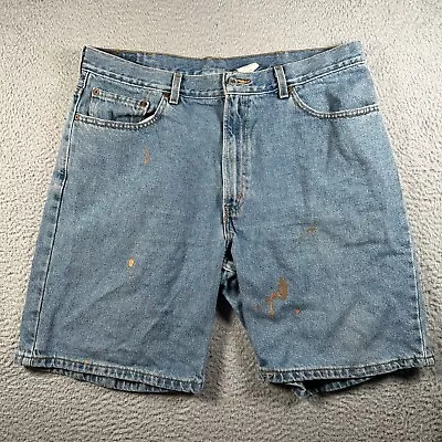 Levi's Vintage Denim Shorts Mens 38 Light Wash Western Cowboy Farmer Jean Shorts • $12.71