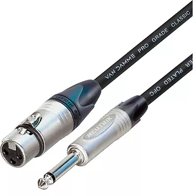 Female XLR To Jack 1/4  Plug Mono TS Lead Van Damme Black Cable Neutrik 2.5 M • £17.20
