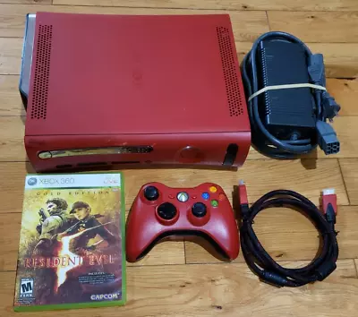 Microsoft Xbox 360 Resident Evil 5 Limited Ed. 120GB Red Console Bundle TESTED • $148.49