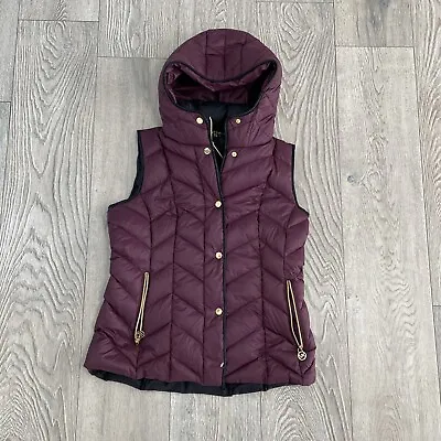 Michael Kors Packable Down Vest Women's M Purple Lined • $19.50