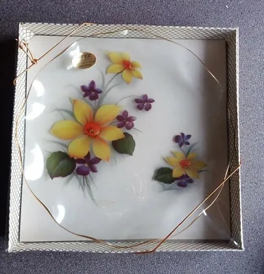 Chance Glass Daffodil Springtime Plate Boxed Vintage Retro Made In England  • £12.99