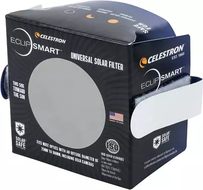 – Eclipsmart Safe Solar Eclipse Telescope And Camera Filter – Meets ISO 12312-2: • $34.77