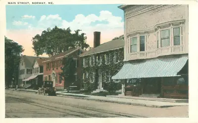 Norway Maine Main Street Postcard 1927 Postmark  • $5.55