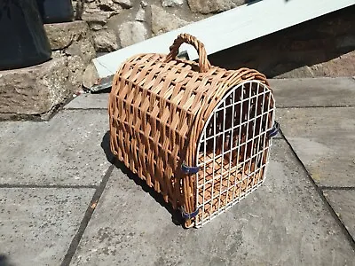 £29.99 • Buy Vintage Wicker Basket Pet Animal Carrier - Cat / Small Dog. Natural Woven Wicker