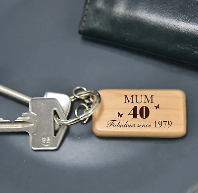 Personalised Name Age Birthday Gift For Her Keyring Fabulous Girls Woman Present • £8.95