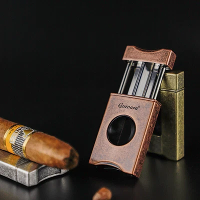 $20.99 • Buy Luxury Cigar Cutter Silver V-Cut Stainless Steel Premium Guillotine Sharp Blade