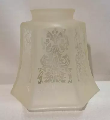 Vintage Glass Light Fixture Cover Etched Froasted Lamp Shade Ceiling Fan Chandle • $14.50