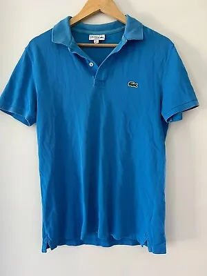 Lacoste Short Sleeve Slim Fit Polo Shirt Blue Size Medium • $29