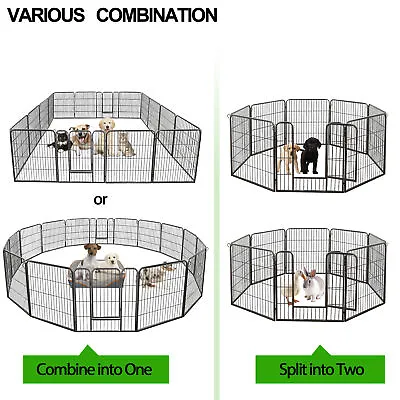 Dog Playpen 8 Panels 40''/16 Panels 24” 32  Pet Fence Puppy Kennel Exercise Pen  • $140.58