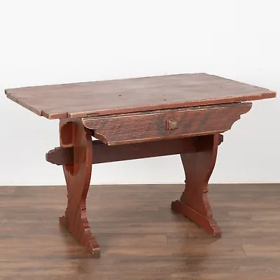 Original Red Painted Farm Table With Drawer Sweden Circa 1820-40 • $2700