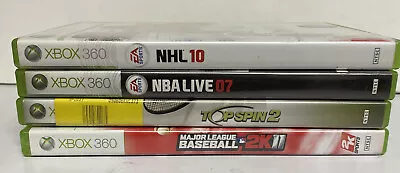 Xbox 360 Games Bundle Lot (4 Games) All Complete - NHL NBA Live MLB. Topspin 2 • $11.59