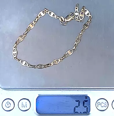 9ct Yellow Gold 375 Link Chain Bracelet 2.5 Grams 19 Cm L X 4 Mm W • $58