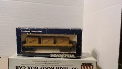 Hotrian Heavy Flat Bed Car W/crates Eastwood Short Line# 8156 Ho Trian Scale Bla • $8.49