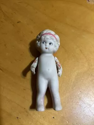 Vintage Bisque Frozen Charlotte Penny Doll Jointed Arms Japan  4” Z3 • $10.99