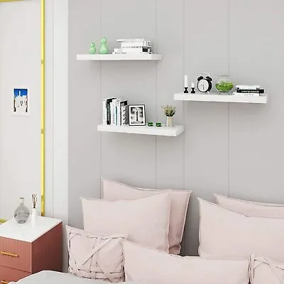 £10.99 • Buy WOLTU Low Gloss Floating Shelf Shelves Display Unit Wall Mounted Bookcase White
