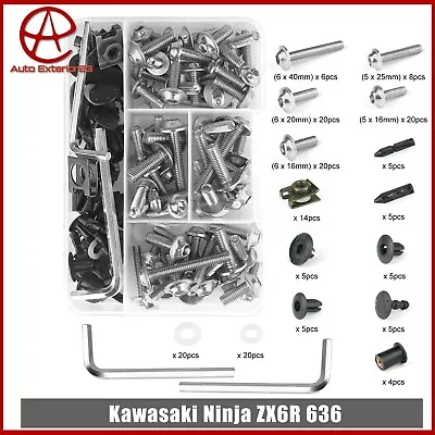 149PCS For Kawasaki Ninja ZX6R 636 Complete Fairing Bolts Kit Nuts Clips Screws • $21.99