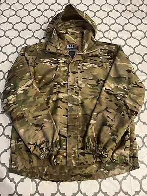 5.11 Tactical Tac Dry Rain Shell Hoody Jacket Multicam Camo Rare Men’s Large • $149.99