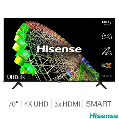 Hisense 70A6BGTUK 70 Inch 4K UHD Smart TV (SRP £765) • £495