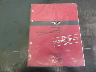 John Deere 165 Backhoe (For 3-Point Hitch Tractor) Operator's Manual  OM-GA10328 • $8