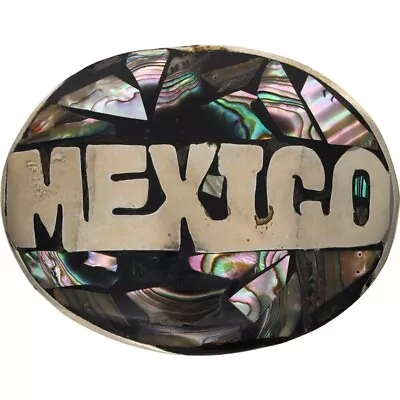 N Silver Shell Mexican Mexican Taxco Tijuana Cancun Jalisco Vintage Belt Buckle • $35