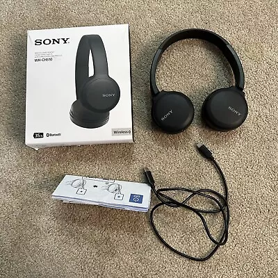 Sony WH-CH510 Wireless Bluetooth Stereo Headset On Ear Headphones Black • $19.99