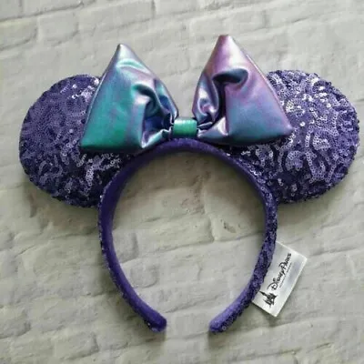 Disney Parks Minnie Mouse Purple Potion Iridescent Ears Mickey Headband Costume • $3.99