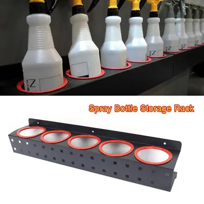 Spray Bottle Holder Aerosol Can Storage Rack Wall Mounted Van Garage 5 Holes • $32