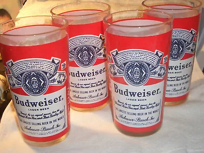 One (1) Collectible Vintage Budweiser Beer Drinking Glass - Excellent! • $4.50