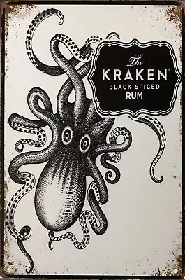 $9.99 • Buy KRAKEN Rustic Look Vintage Metal Tin Sign Man Cave, Shed,Bar & Home Deco