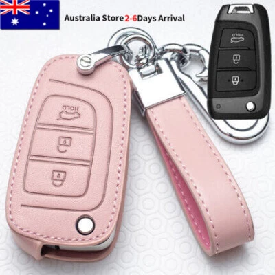 $26.99 • Buy Flip Remote Key Cover Case Fob Holder For Hyundai I30 I35 I40 Solaris Kona Pink