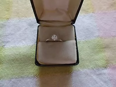 Beautiful~1/2 Carat Cubic Zirconia Sterling Solitaire Engagement Ring~ Size 5 • $65