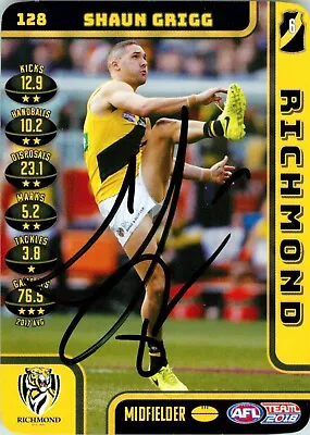 $24.99 • Buy ✺Signed✺ 2017 RICHMOND TIGERS AFL Premiers Card SHAUN GRIGG