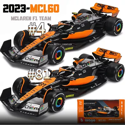 Bburago 1:43 2023 F1 Mclaren MCL60 #4 Lando Norris/#81 Oscar Piastri Model Car • $27.49