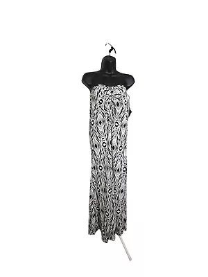 Volcom Maxi Dress Striped Logo Black White Maxi Dress Off Shoulder Medium Dress • $29