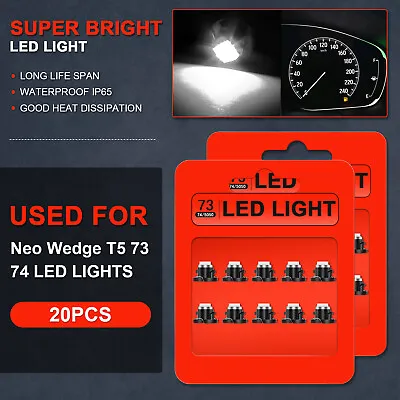 20 White T5 Neo Wedge 5050 SMD LED For A/C Climate Heater Control Light Bulbs • $9.94