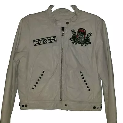 ED Hardy Grey Leather Jacket XL Womens  • $97