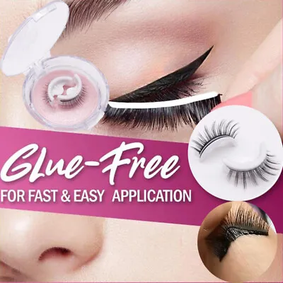 £1.72 • Buy Reusable Self Adhesive 3D False Eyelashes Natural Long Thick Fake Eye Lashes Box