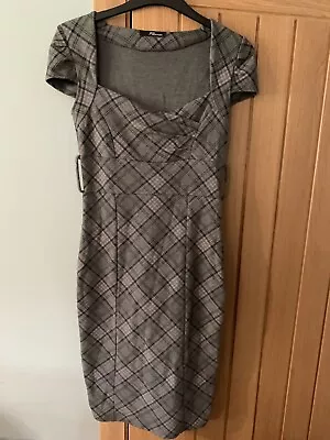 £9.99 • Buy Jane Norman Grey Checked Pencil Knee-Length Dress - Size 10