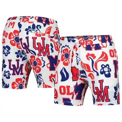 Ole Miss Rebels Floral Swim Trunks Wes & Willy Men’s L White Vault Tech Shorts • $26.99