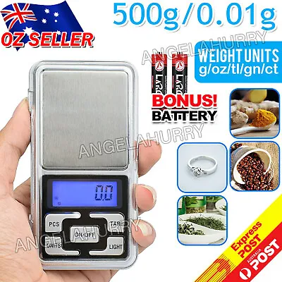 $8.92 • Buy Mini Pocket Digital Scales 0.01-500g Balance Gram Jewellery Precision Weight NEW