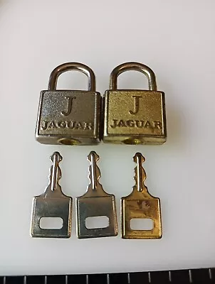 Lot Of 2 Mini J Jaguar Pad Locks With 3 Keys • $7