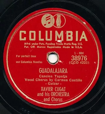 XAVIER CUGAT Cuban Mambo / Guadalajara LATIN 78 RPM Mambo Cancion HEAR • $14.98