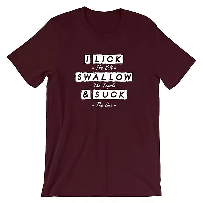 £8.99 • Buy Lick Swallow Suck Funny Ladies T Shirt Tee Joke Salt Taquila Lime Naughty Gift