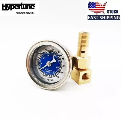 Fuel Pressure Gauge Meter Liquid Filled 0-100PSI For VMS Honda Acura Mitsubishi • $13.99