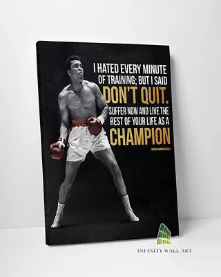 Muhammad Ali Champion Quote Canvas Art Wall Print Boxing Sport Picture -E286 • £10.18