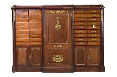 Cartonnier Notary French Empire Style Mahogany Marble Gilt Circa 1890's! • $5875