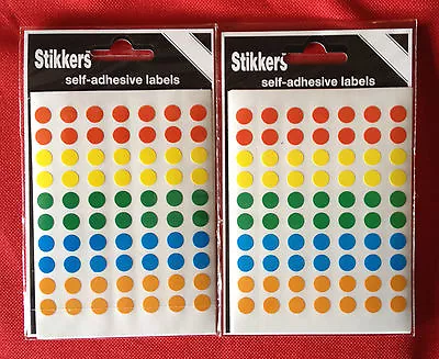 700 (2Packs) Sticky Coloured Dots 8mm Stickers Round Adhesive Spot Circle Labels • £1.99