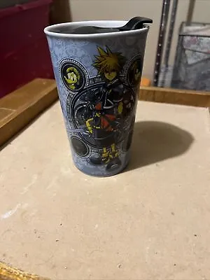 KINGDOM HEARTS Circles Ceramic Travel Mug With Lid 10-Ounce New • $10