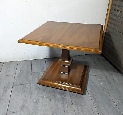 Vintage Drexel Heritage Square Pedestal Side Table - Neoclassical • $180