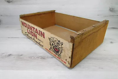 Vintage 1950s Mountain Lion Colorado Peaches Wooden Fruit Crate Palisade • $33.24